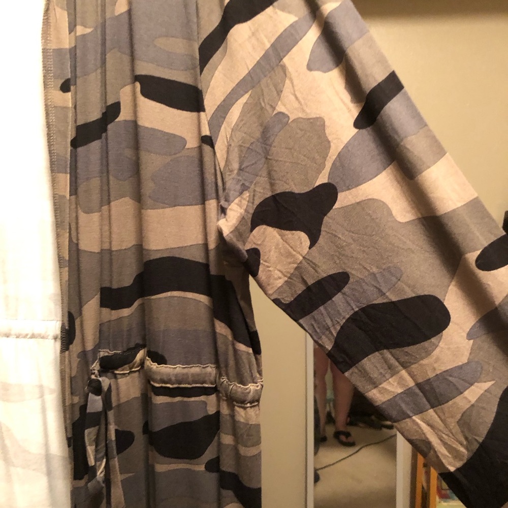 COPY - Women’s camouflage open front cardigan to accessorize your outfit.